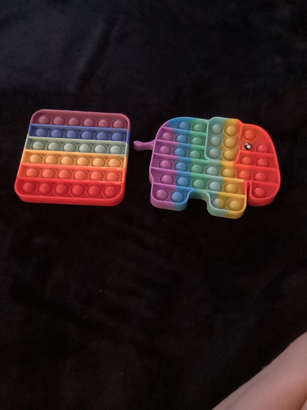 Rainbow Elephant and Square Pop-It Fidget Toy Set - Multicolor